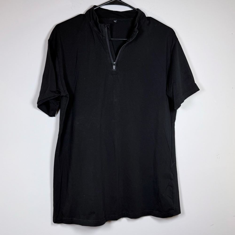 Men's Black Half-Zip Athletic Shirt